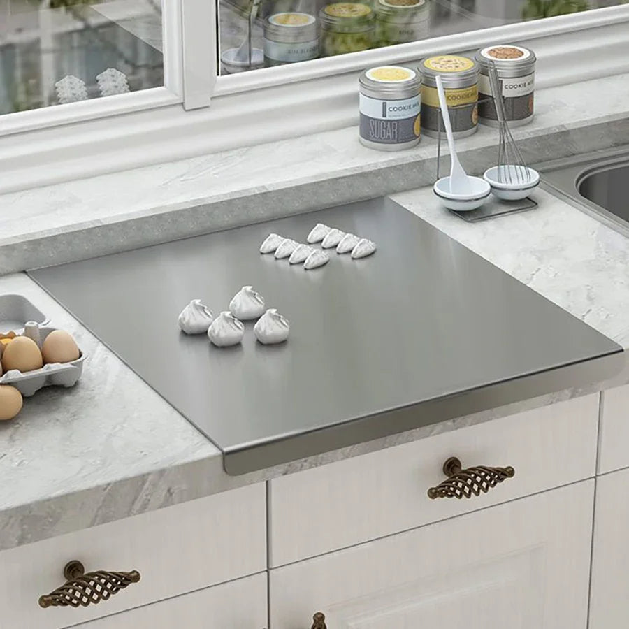 L-shaped folding chopping board stainless steel