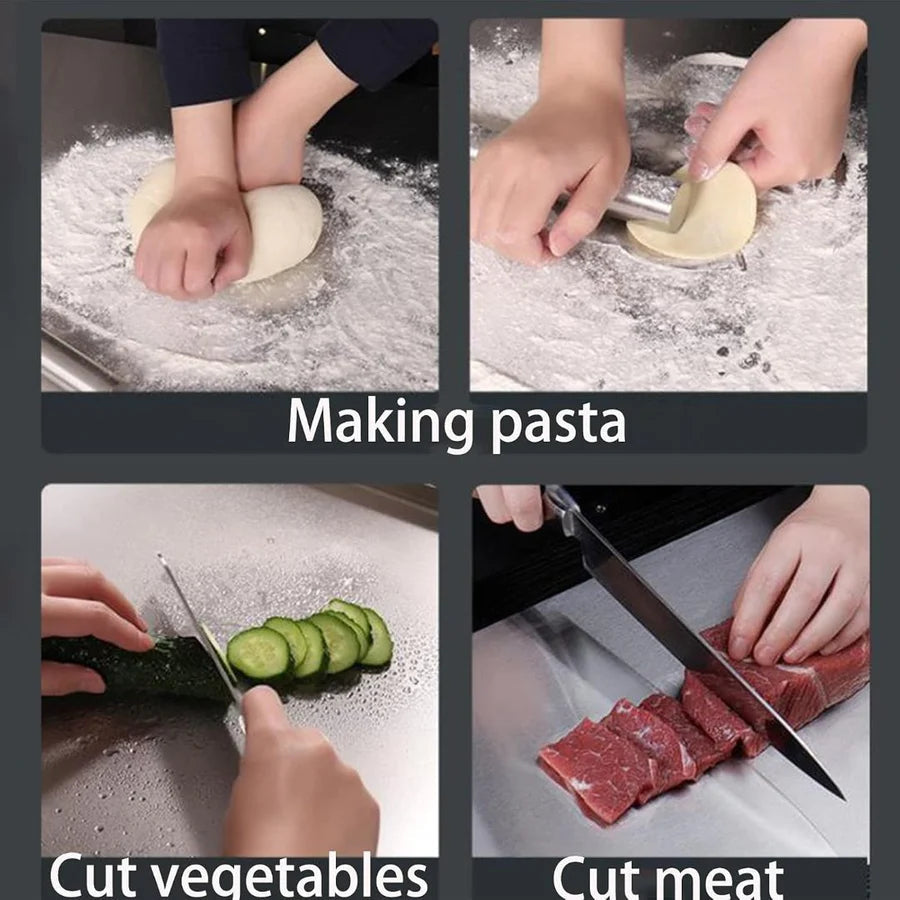 "Premium Stainless Steel Cutting Board + Free Knife Sharpener"