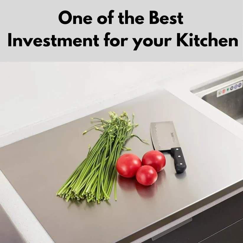 "Premium Stainless Steel Cutting Board + Free Knife Sharpener"
