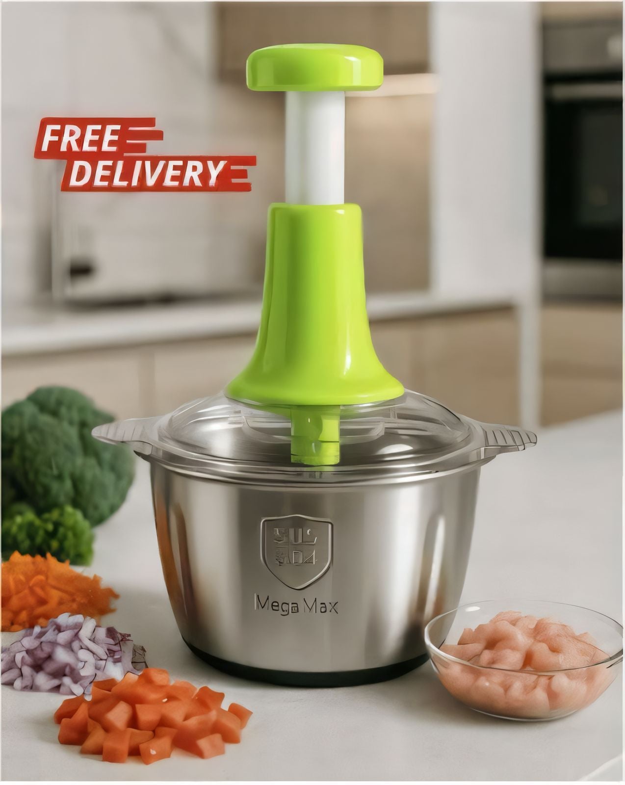 stainless steel push chopper
