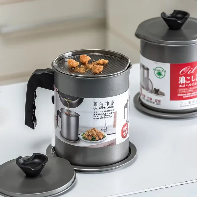 1.4 Kitchen Oil Strainer Pot