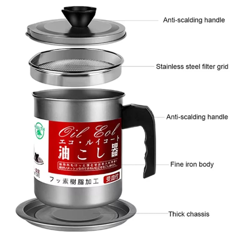 1.4 Kitchen Oil Strainer Pot