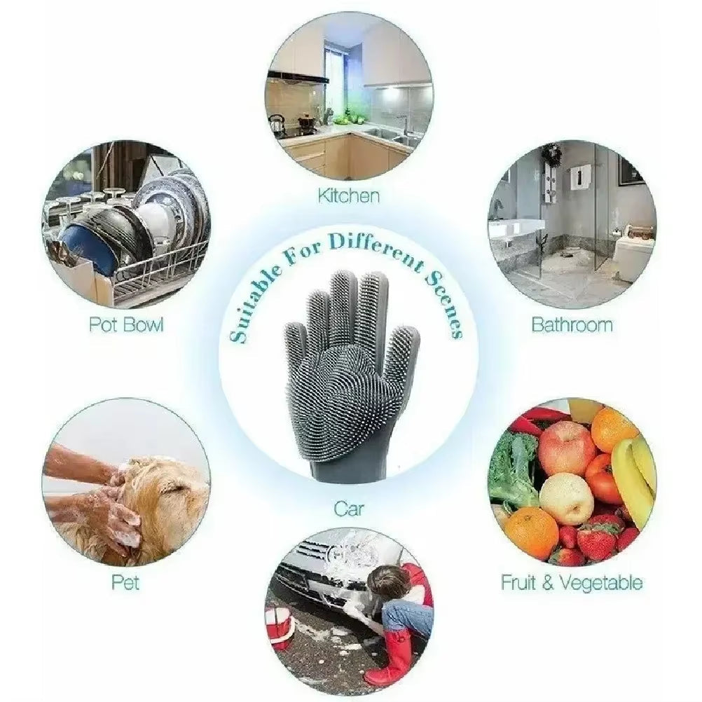 Dishwashing Cleaning Gloves Magic Silicone Rubber