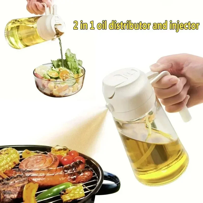 2 in 1 500ml Oil Spray for Kitchen Spray Oil Bottle