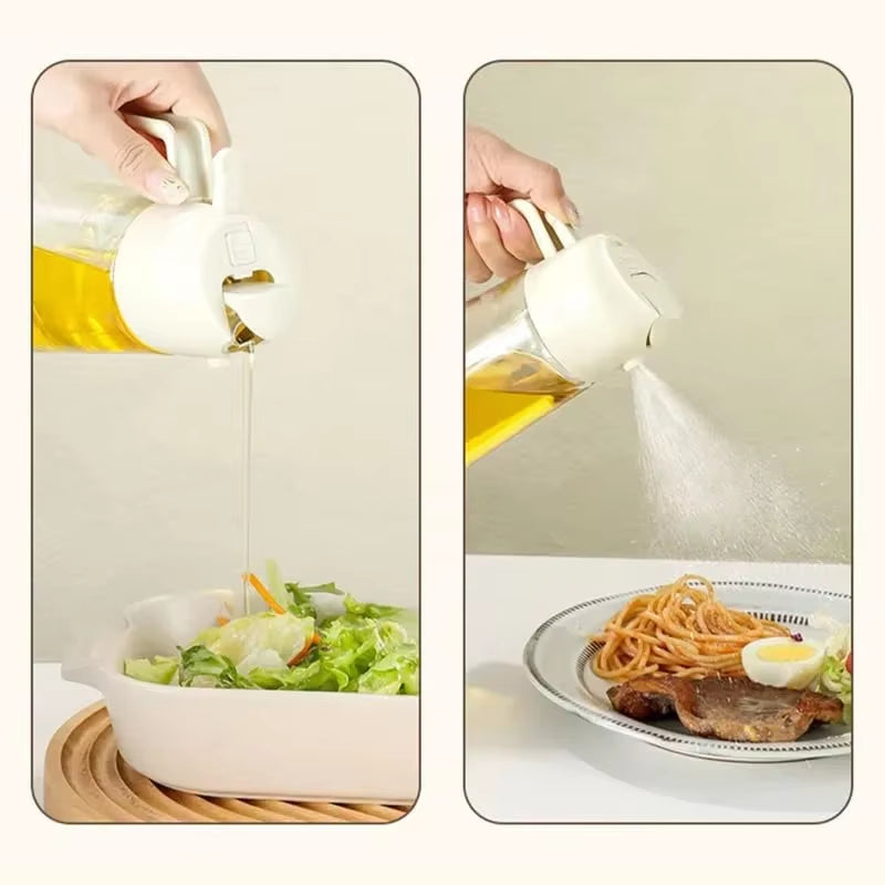 2 in 1 500ml Oil Spray for Kitchen Spray Oil Bottle
