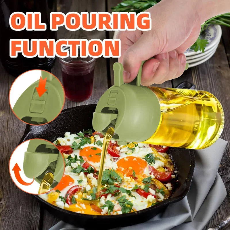 2 in 1 500ml Oil Spray for Kitchen Spray Oil Bottle