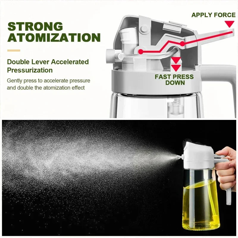 2 in 1 500ml Oil Spray for Kitchen Spray Oil Bottle