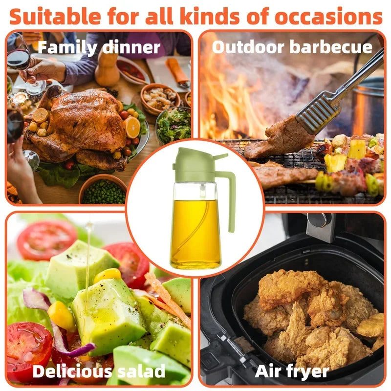 2 in 1 500ml Oil Spray for Kitchen Spray Oil Bottle