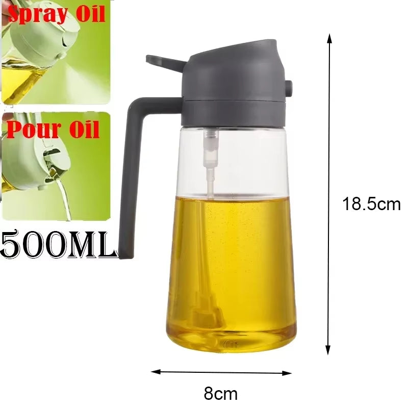 2 in 1 500ml Oil Spray for Kitchen Spray Oil Bottle