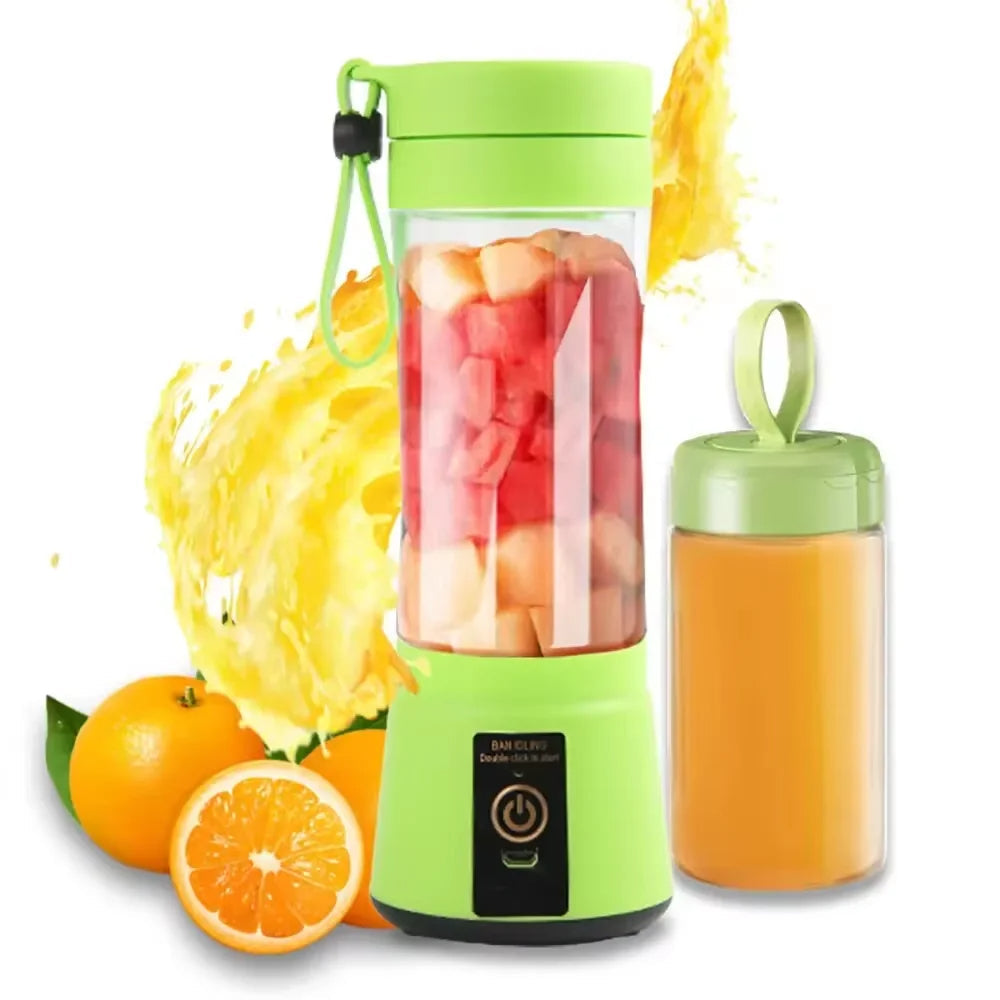 6 Blades Electric Blender Mini Portable Juicer Usb Rechargeable 380ml (random Color)