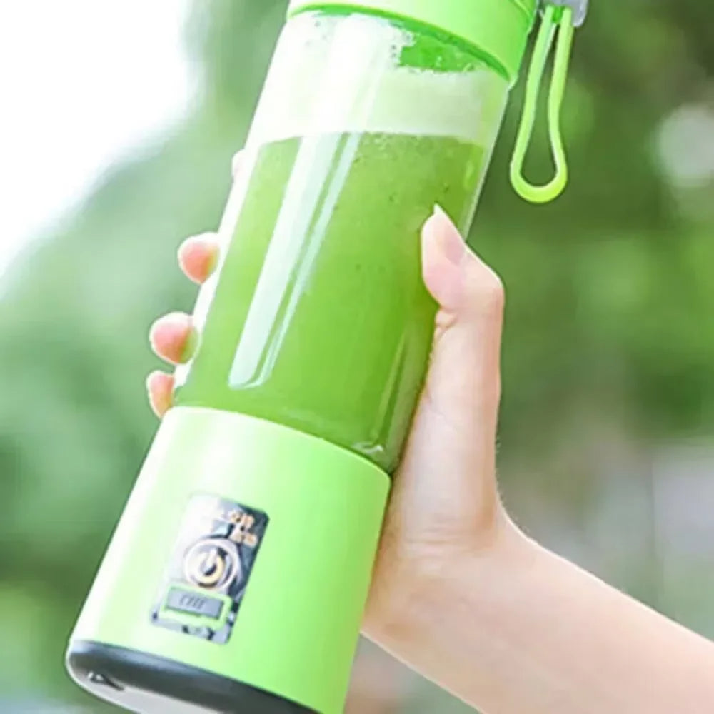 6 Blades Electric Blender Mini Portable Juicer Usb Rechargeable 380ml (random Color)