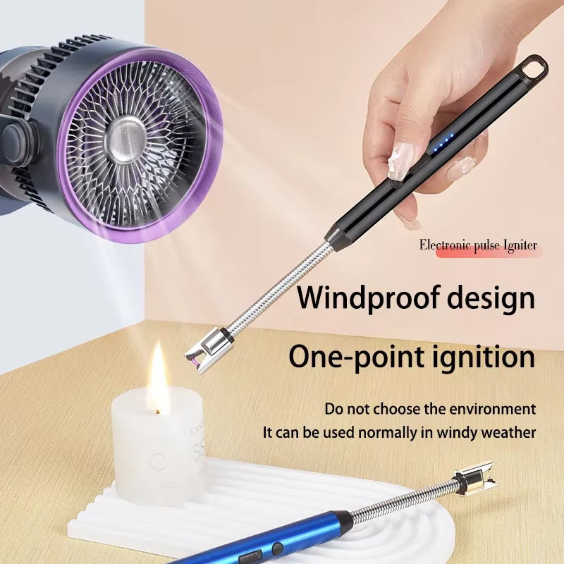 Windproof Lighter Arc Pulse Ignition Guns USB Rechargeable Type-C