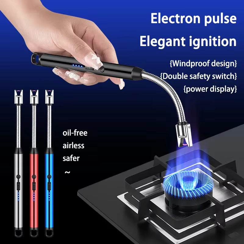 Windproof Lighter Arc Pulse Ignition Guns USB Rechargeable Type-C