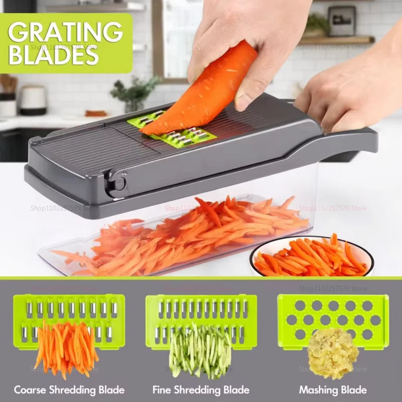 Multifunctional Portable Kitchen Chopper Vegetable Shredder Slicer, Potato Carrot Grater, Fruit Veggie