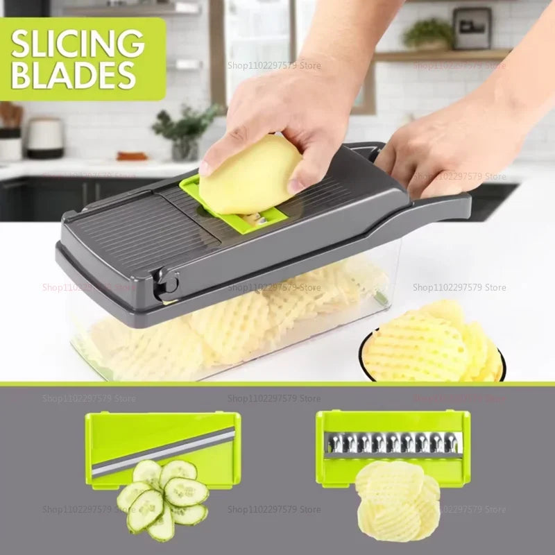 Multifunctional Portable Kitchen Chopper Vegetable Shredder Slicer, Potato Carrot Grater, Fruit Veggie