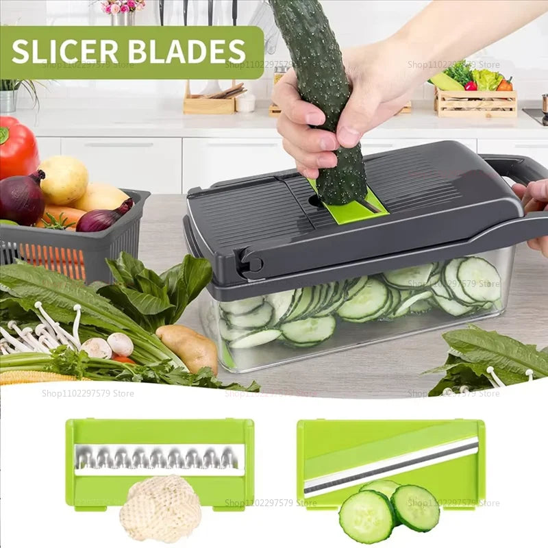 Multifunctional Portable Kitchen Chopper Vegetable Shredder Slicer, Potato Carrot Grater, Fruit Veggie