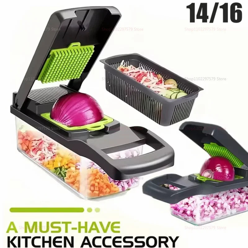 Multifunctional Portable Kitchen Chopper Vegetable Shredder Slicer, Potato Carrot Grater, Fruit Veggie