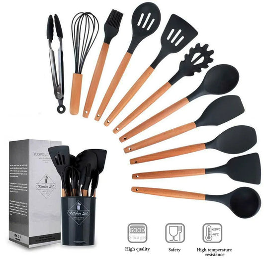 12PCS Silicone Kitchenware Non-Stick Cookware Kitchen Utensils Set