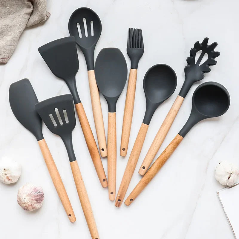 12PCS Silicone Kitchenware Non-Stick Cookware Kitchen Utensils Set