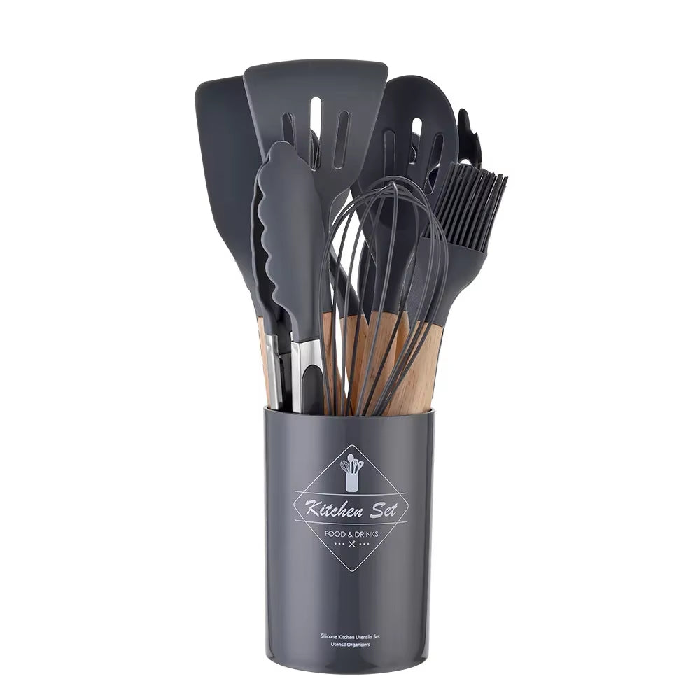 12PCS Silicone Kitchenware Non-Stick Cookware Kitchen Utensils Set