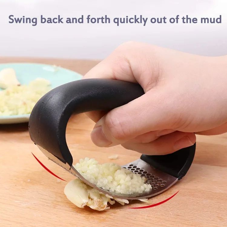 Stainless Steel Garlic Press Manual Mincer Chopping Tools Curve Fruit Vegetable Cooking Kitchen Gadgets