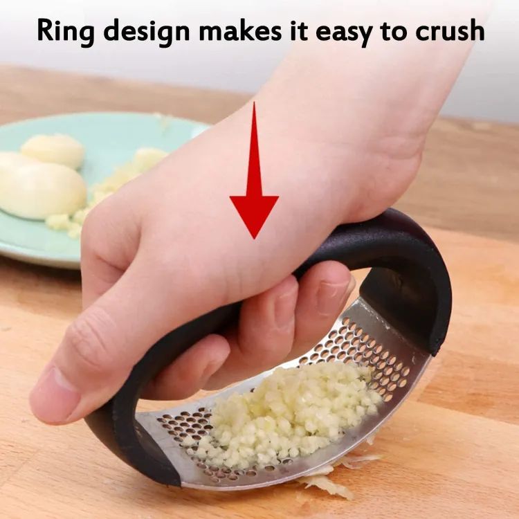 Stainless Steel Garlic Press Manual Mincer Chopping Tools Curve Fruit Vegetable Cooking Kitchen Gadgets