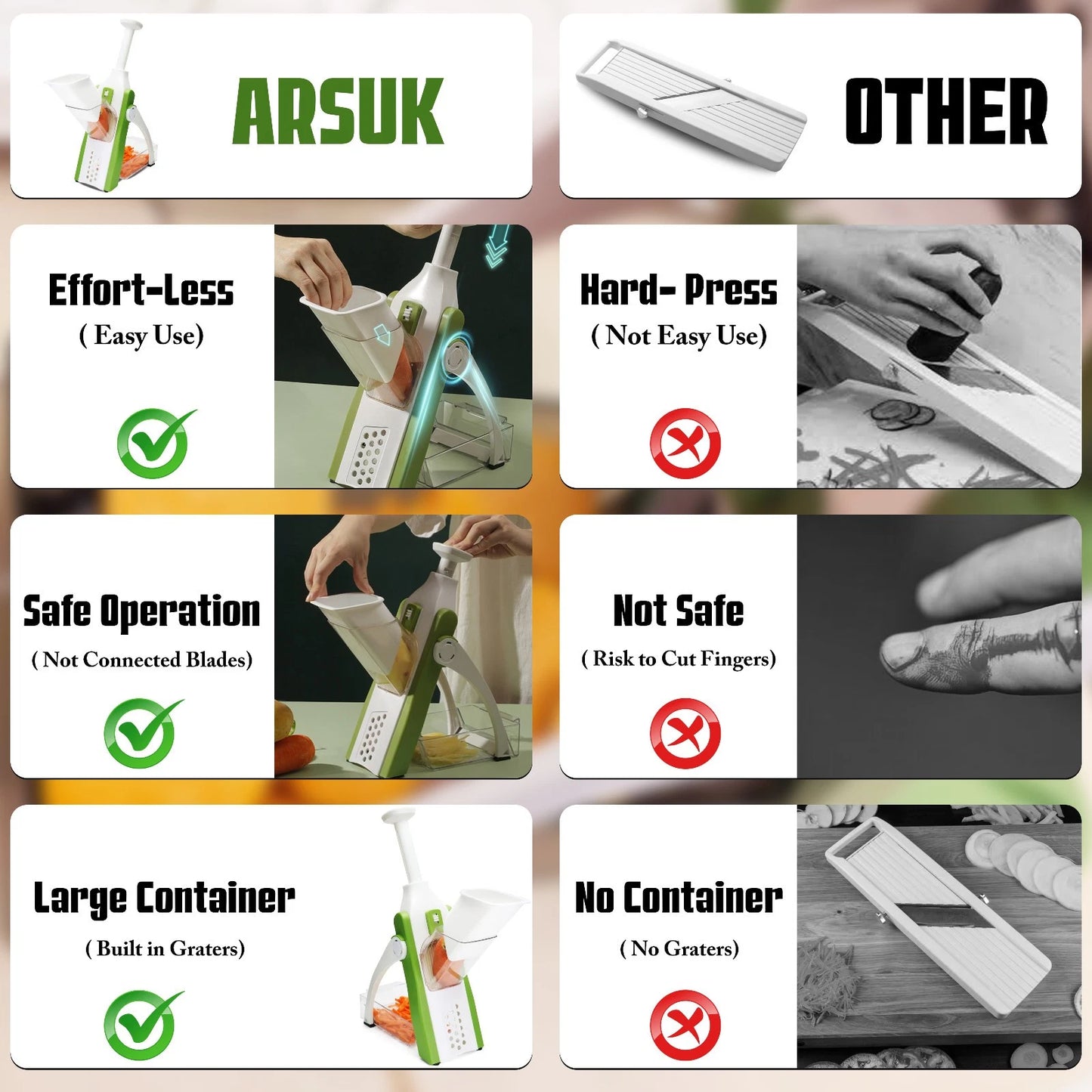 Professional Mandoline Food Slicer